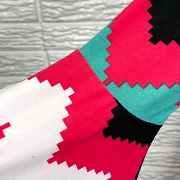 Miss a Day Chevron Patterned Shift Dress Bell Sleeves Multicolored Size Small - Picture 9 of 9